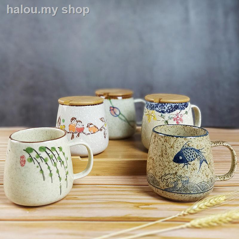♕Cốc Uống Nước Bằng Gốm Phong Cách Nông Thôn Retro Sáng Tạo Cho Cặp Đôi