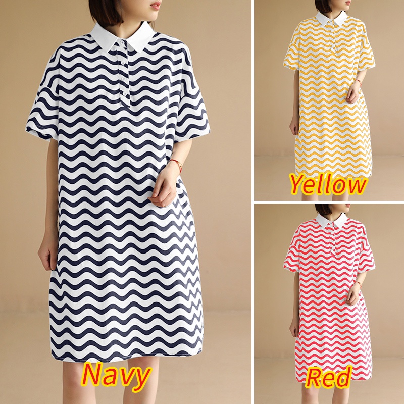 Đầm ZANZEA ngắn tay họa tiết lượn sóng thời trang cho nữ