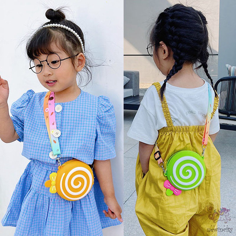 Túi đeo chéo hình kẹo mút đáng yêu dành cho bé gái