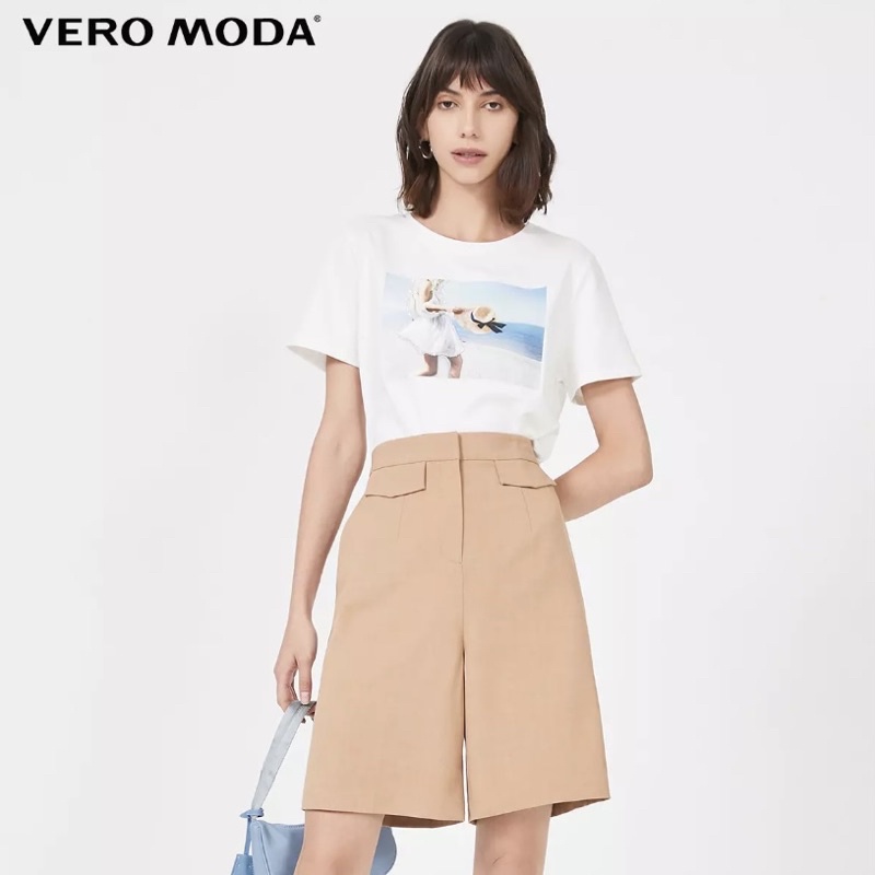 Quần short bermuda trơn cạp cao chuẩn form Wall Bermuda - Vero Moda sành điệu