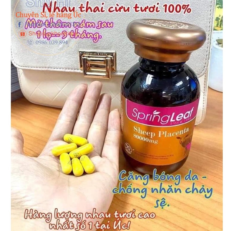 Nhau thai cừu Sheep Placenta SpringLeaf 60000mg 120 viên - Úc chính hãng | BigBuy360 - bigbuy360.vn