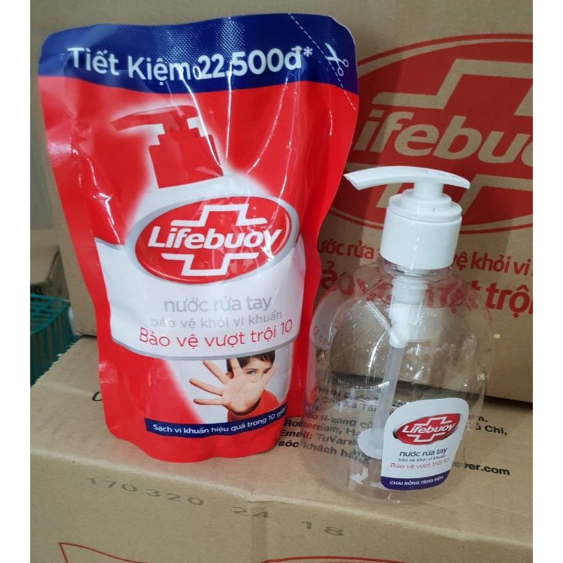 Nước Rửa Tay Lifebuoy Bảo vệ khỏi vi khuẩn 450gr + Gel rửa tay 50ml