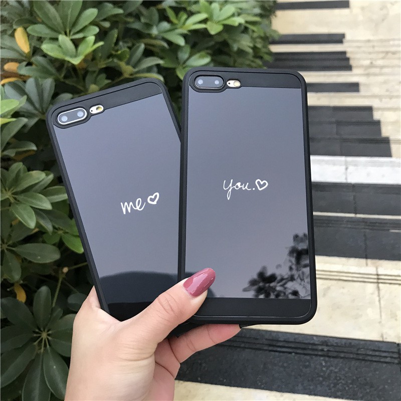 Ốp lưng điện thoại nhựa mềm mặt kính iPhone6 6s 6/6s Plus 7 8 7/8 Plus màu đen | BigBuy360 - bigbuy360.vn