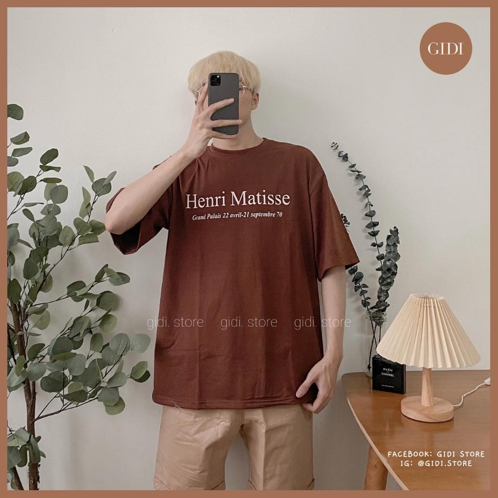Áo Thun tay lỡ Nam nữ Unisex cổ tròn in chữ Henri Matisse - áo phông unisex ngắn tay không cổ