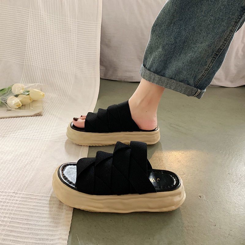 Dép Sandal Đế Dày Thiết Kế Mới Thời Trang Theo Phong Cách Pháp