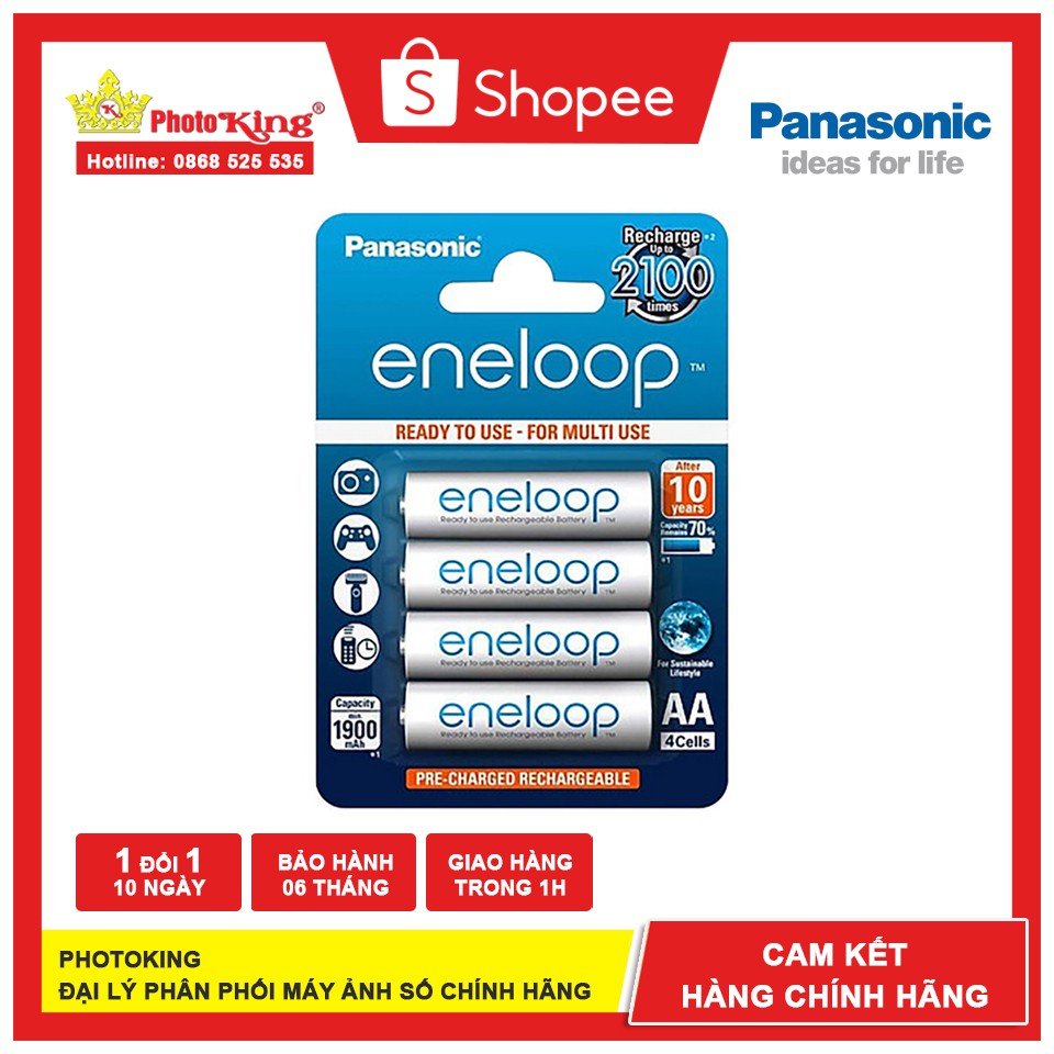 (Chính hãng) Pin sạc Eneloop Panasonic AA 1900mAh