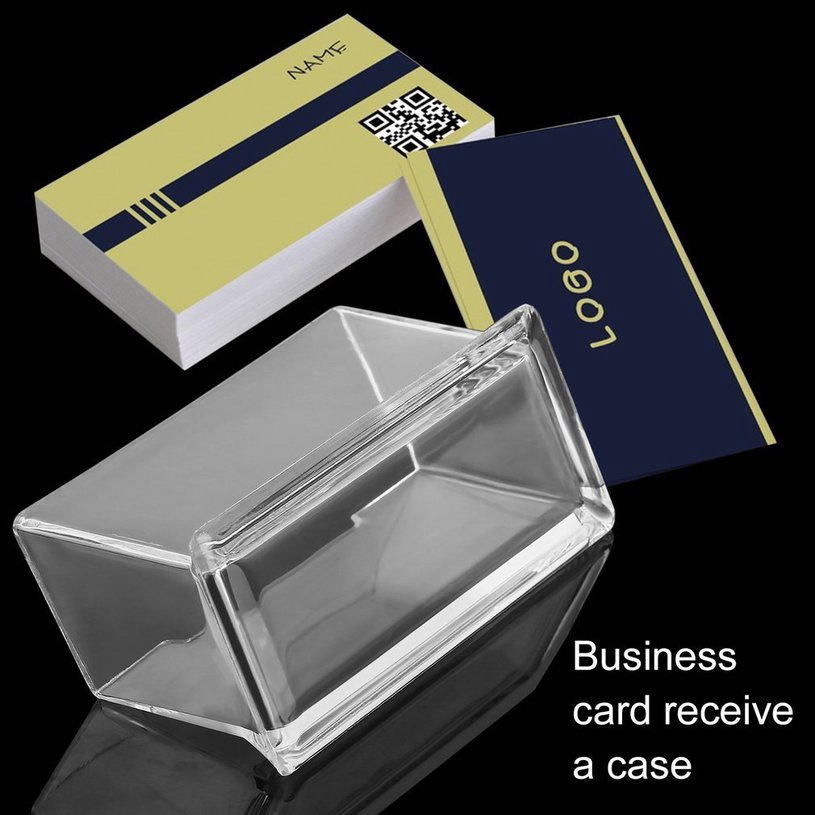 ♥FL*Clear Desktop Business Card Holder Display Stand Acrylic Plastic Desk Shelf♬