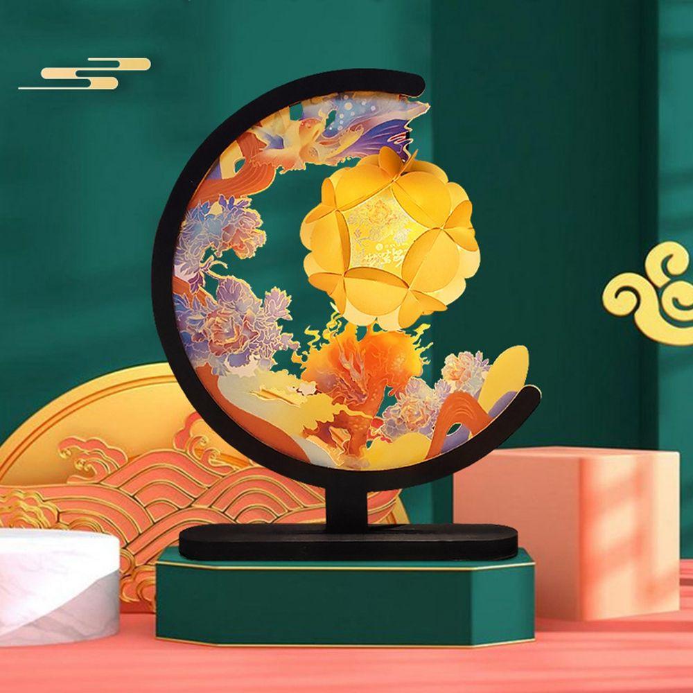 YIYU 1 Đèn Ngủ Bằng Giấy 0.5W Chạm Khắc Thủ Công Phong Cách Trung Hoa Cổ Điển