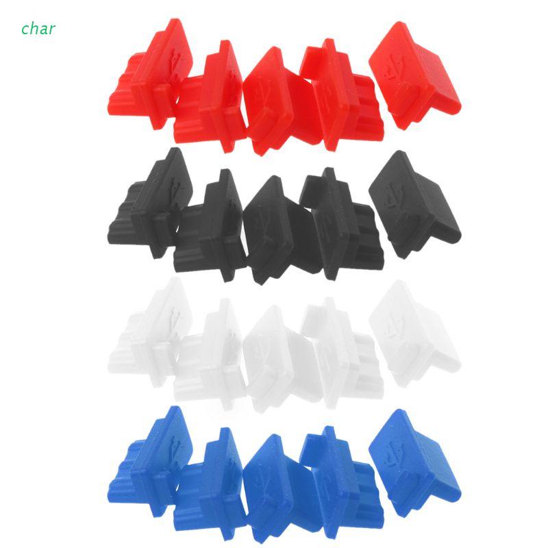 5 Nút bịt cổng sạc USB bằng silicone chống bụi cho laptop/ máy tính bảng/ PC/ sạc dự phòng
