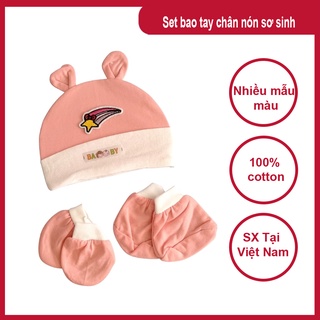 Set bao tay chân nón cho bé sơ sinh
