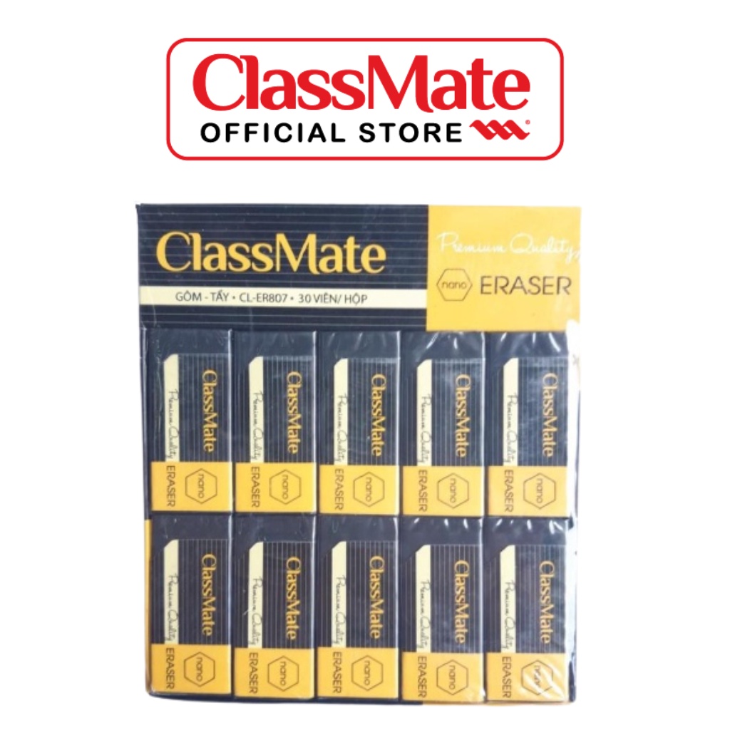 Gôm Tẩy Nano Premium Đen CLASSMATE Giúp Tẩy Sạch Vết Chì, Tiện Dụng, Không Gây Hại Cho Bé CL-ER807