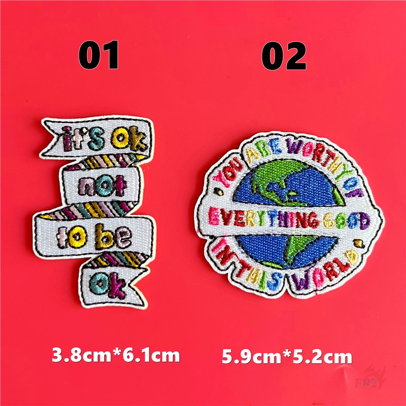 ☸ Sticker Chữ Tiếng Anh It 'S OK Not To Be OK / You Are Worthy of Everything Dán Trang Trí ☸ 1 Miếng Dán Ủi Quần Áo Hình Chim Hồng Hạc