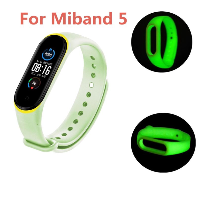 Dây Đeo Silicon Phát Sáng Cho Đồng Hồ Thông Minh Xiao Mi Band 3 4 5