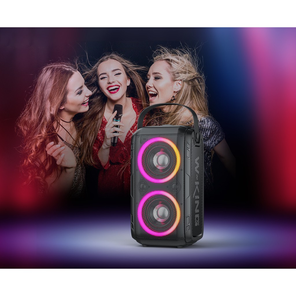 Loa bluetooth W-KING T9 – Loa karaoke di động, công suất cao 80W, đèn led RGB + KÈM 1 micro, âm thanh đỉnh cao