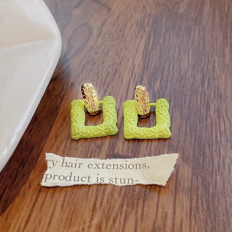 Khuyên tai nữ MANYUE thiết kế hình học đính ngọc trai đơn giản cổ điển Hàn Quốc