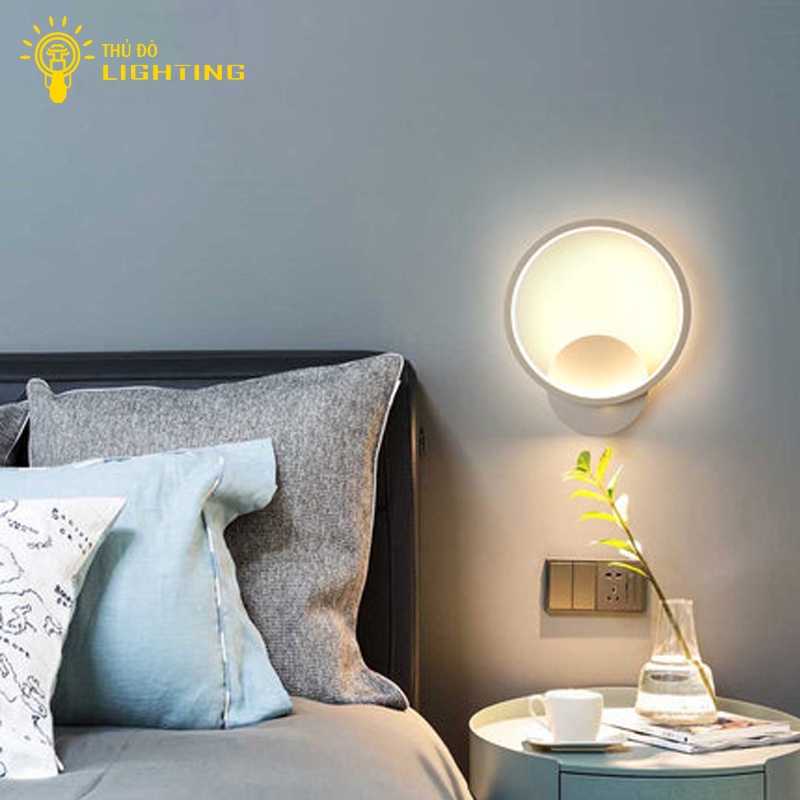 Đèn Tường Led Trang Trí Phòng Khách THỦ ĐÔ LIGHTING Đèn Led Vàng Hình Tròn Chất Liệu Thép Sơn Tĩnh Điện