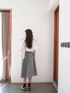Chân váy midi caro (kèm hình thật)