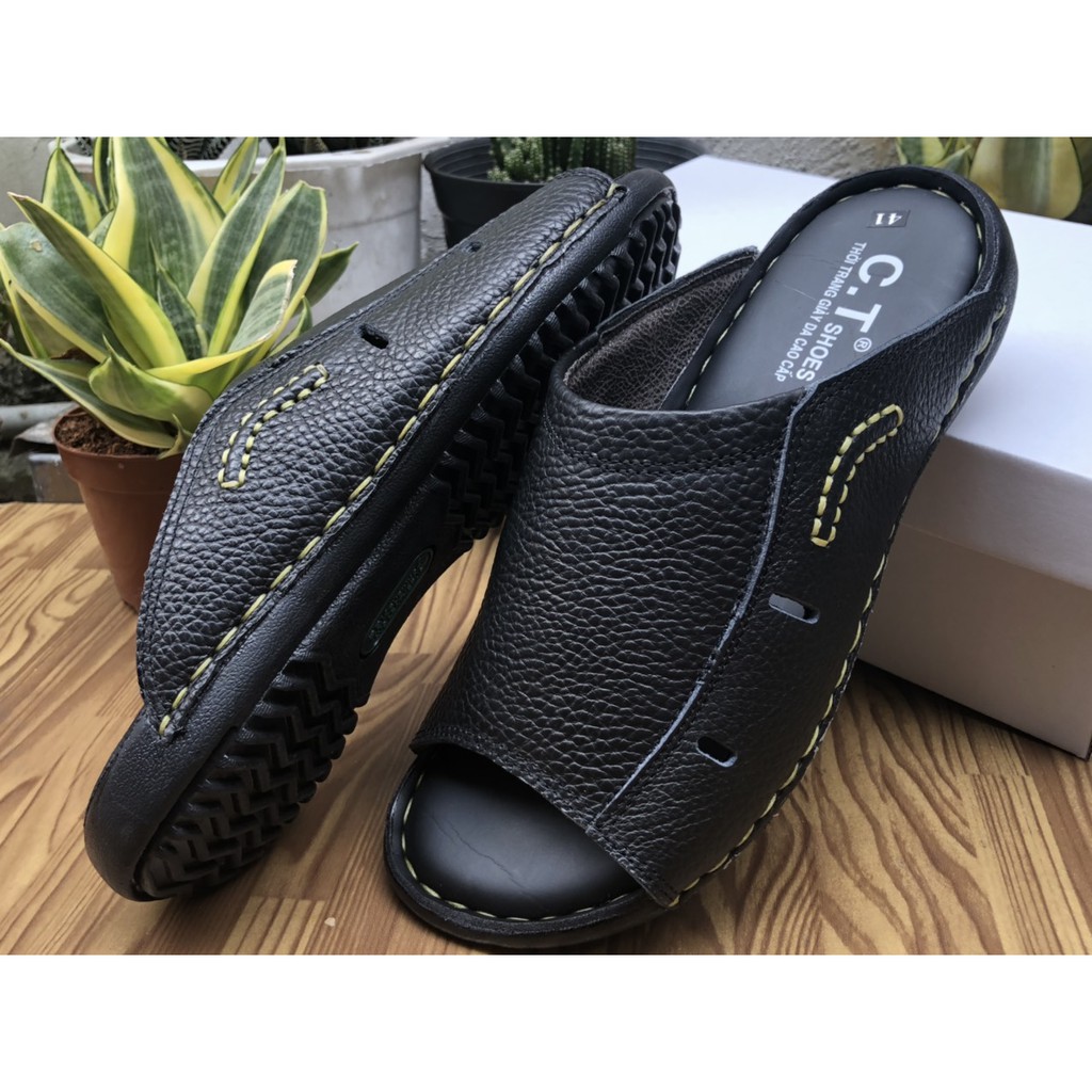 Dép da nam giá tốt da bò 100% phong cách , hàng có bảo hành DD050