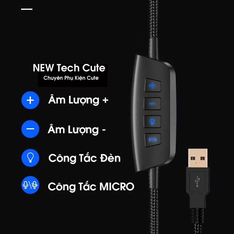 Tai Nghe Chụp Tai, Tai Nghe Nhạc Có dây chơi GAME G60 Âm Thanh 7.1| LED Nổi Bật Siêu Phẩm Cho Máy Tính PC - LAPTOP