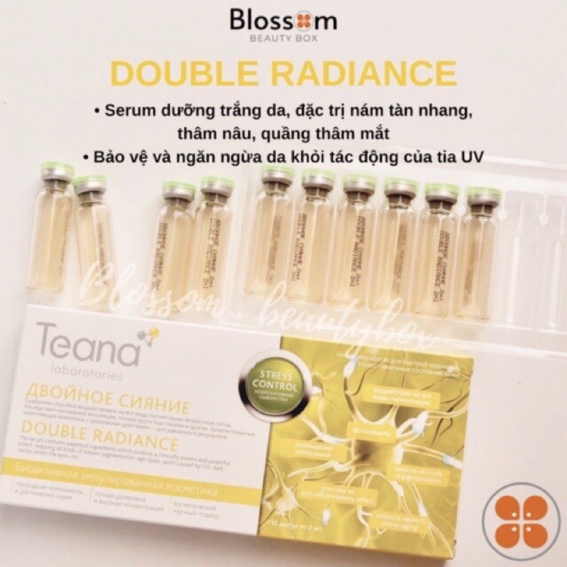 Serum dưỡng trắng da, mờ thâm nám Teana Double radiance Stress control