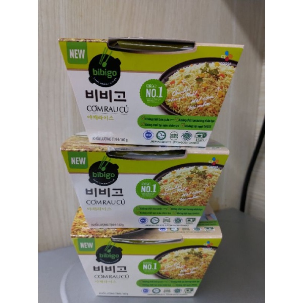 Combo 3 hộp Cơm Bibigo vị rau củ 160gr