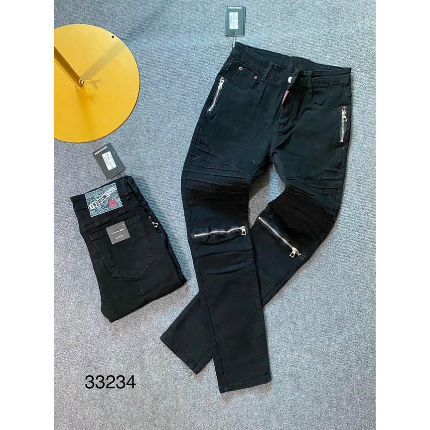 [FREE SHIP] Quần bò huy hiệu, khoá lệch, quần bò dsq - Bee Shop