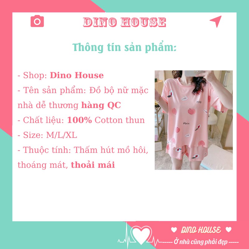 Đồ bộ nữ cotton thun cộc tay, đồ ngủ cộc tay dễ thương chất mát nhiều hoạ tiết đẹp | BigBuy360 - bigbuy360.vn
