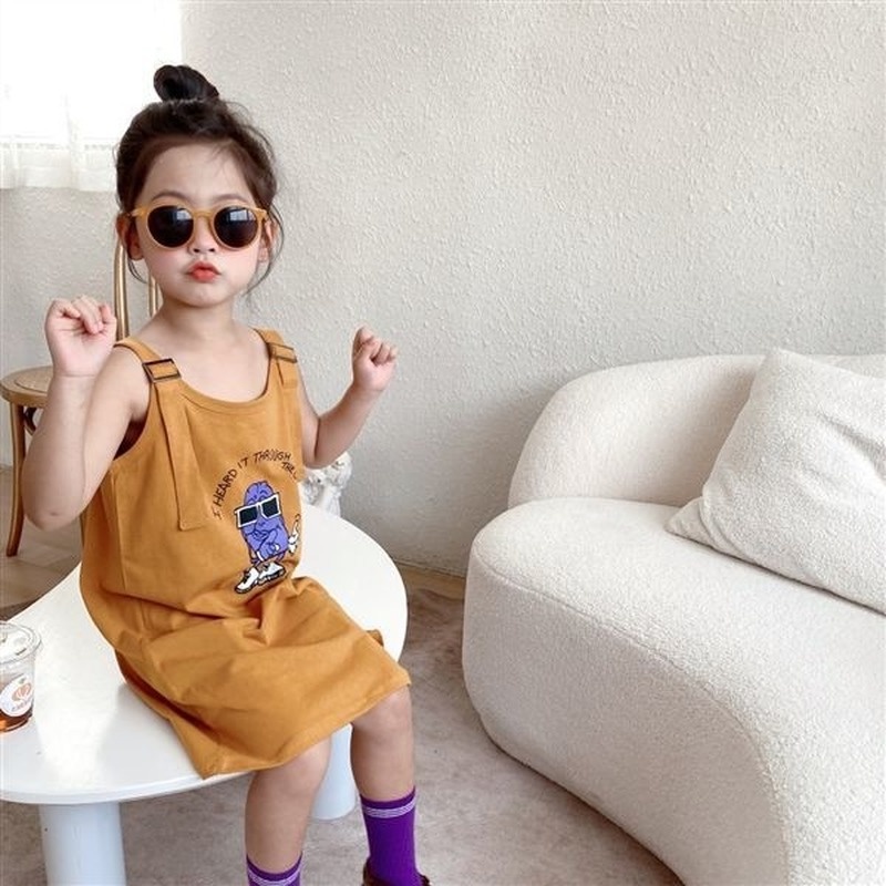 Đầm Yếm Dáng Rộng Họa Tiết Hoạt Hình Thời Trang Mùa Hè 2022 Cho Bé Gái