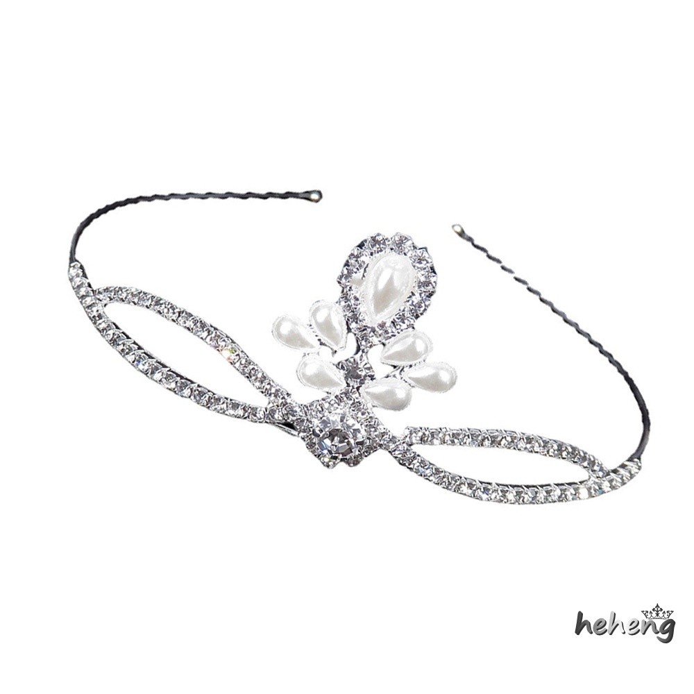 Băng Đô Cài Tóc Hình Vương Miện Đính Ngọc Trai Không Gây Dị Ứng Chống Trượt Thời Trang Cho Phù Dâu