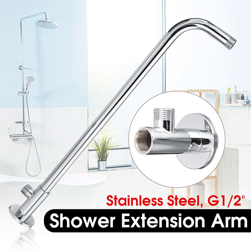Thanh Nối Dài Vòi Hoa Sen Gắn Tường Bằng Thép Không Gỉ 15/23/29/32/42/52cm Chất Lượng Cao Cho Nhà Tắm