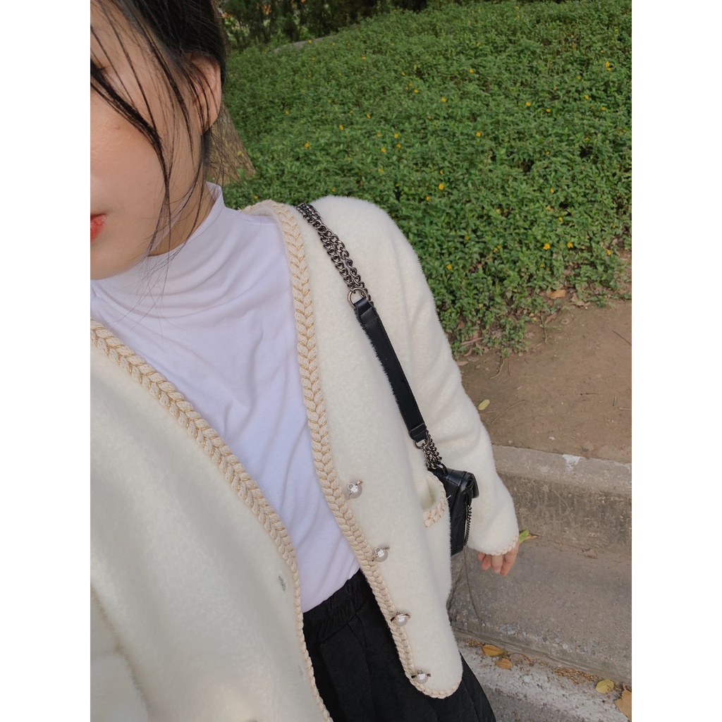 Áo khoác dạ lông viền đan cúc ngọc A1985 SUSTORE | BigBuy360 - bigbuy360.vn