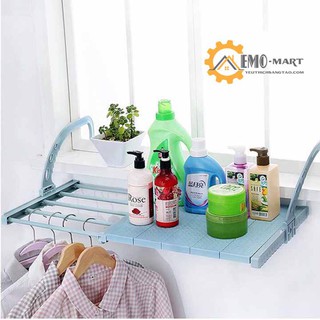Kệ treo ban công, cửa sổ ⚡ Không cần khoan bắt vít - Chịu tải 25kg ⚡ Thép không rỉ - Nhựa ABS