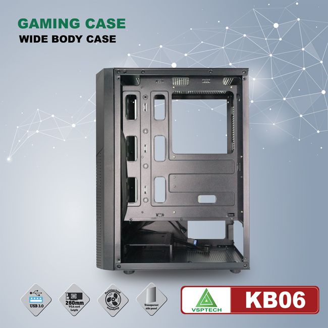 [Mã 252ELSALE hoàn 7% đơn 300K] Case máy tính VSPTECH Esport gaming KB06 - VSP phân phối