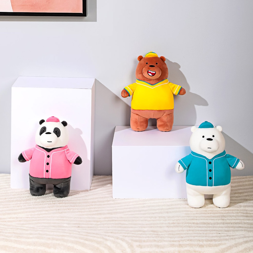 Gâu bông We Bare Bears x Miniso mặc áo, đội nón dễ thương