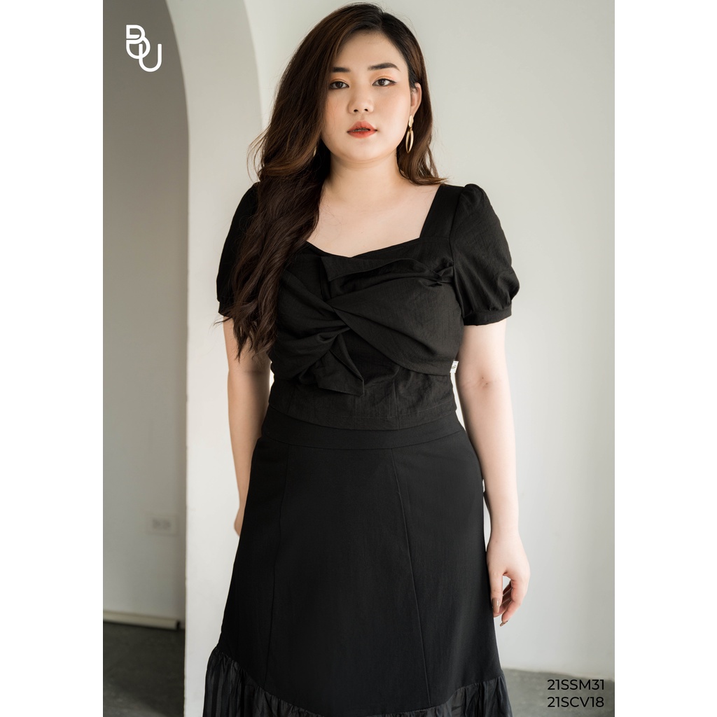 Áo đũi xước nơ ngực BIGSIZE (55kg đến 95kg) - 21SSM31 - [BUstu Bigsize]