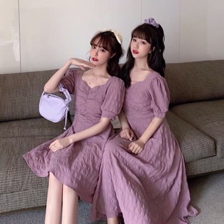 Đầm đôi màu tím trendy