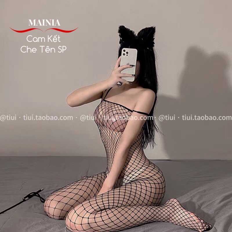 Bộ Đồ Ngủ Body Liền Thân Hai Dây Full Lưới Sexy Gợi Cảm Quyến Rũ Mainia Shop | BigBuy360 - bigbuy360.vn