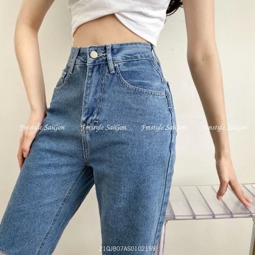 Quần jean baggy nữ VM STYLE rách gối (không co giãn) ulzzang thời trang 22QJB03AS1102