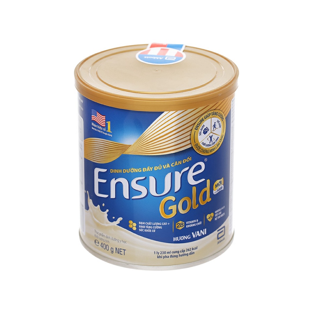 Sữa Ensure Gold Hương Vani / Ít ngọt lon 400g/850g