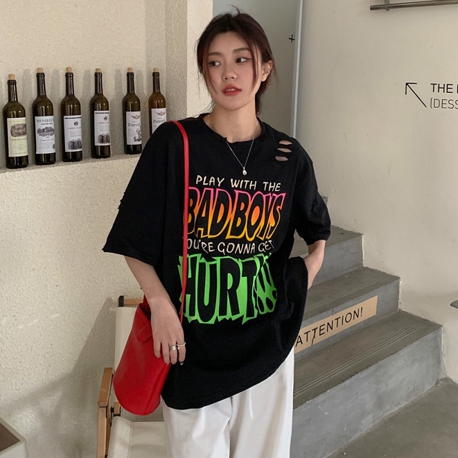 Áo Thun Nữ Ngắn Tay Cổ Tròn Thời Trang Hàn