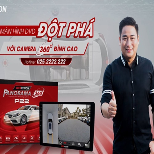 Màn hình Webvision Panorama P22, màn hình DVD Android liền camera 360 độ, 32gb ROM