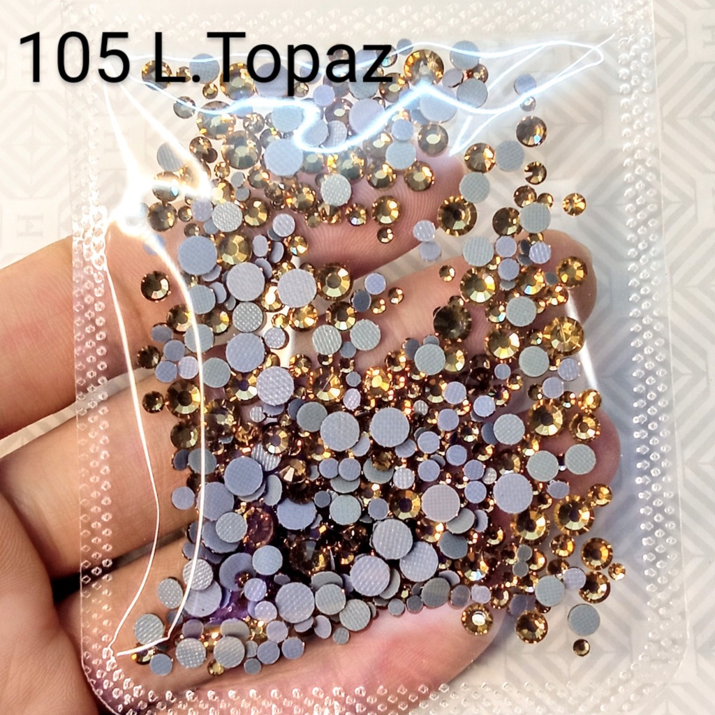 ĐÁ ĐÍNH NAIL -105 L.TOPAZ  - TÚI MIX SIZE -ĐÁ CHÂN KEO LƯỚI