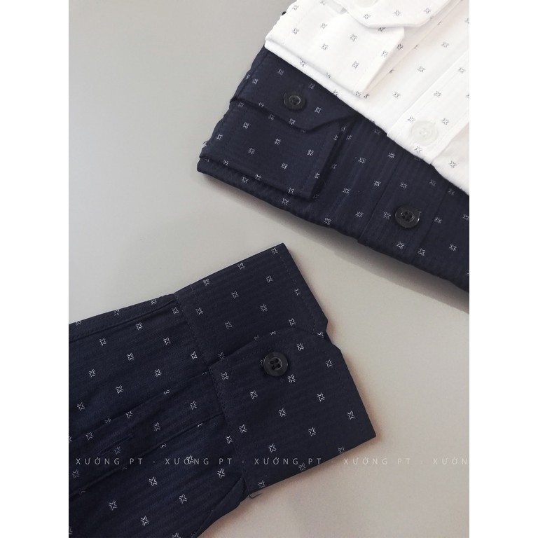 Áo sơ mi nam họa tiết 2 màu Trắng và xanh than siêu đẹp | BigBuy360 - bigbuy360.vn