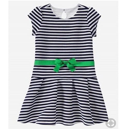 Đầm bé gái sooc Gymboree sọc ngang xanh trắng