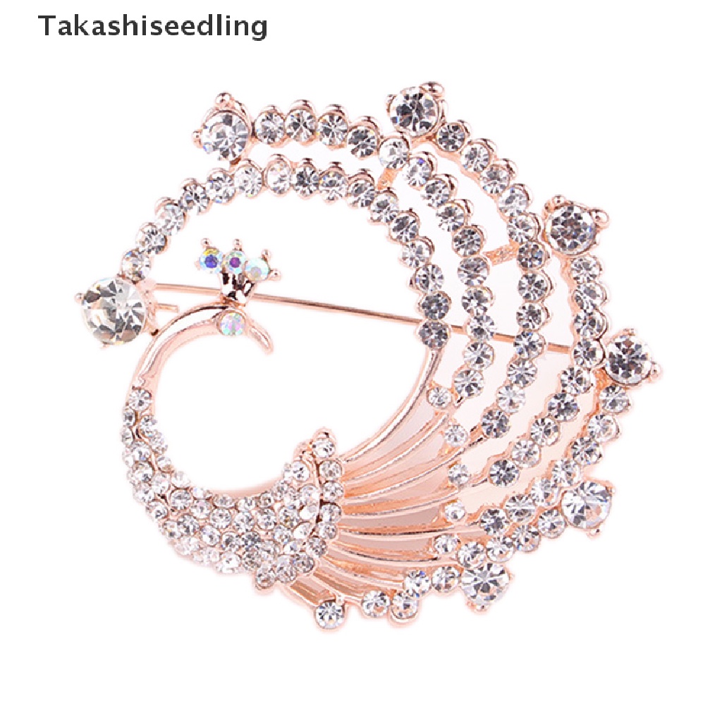 Trâm cài áo hình chim công pha lê trang trí tiệc dành cho nữ độc đáo thanh lịch