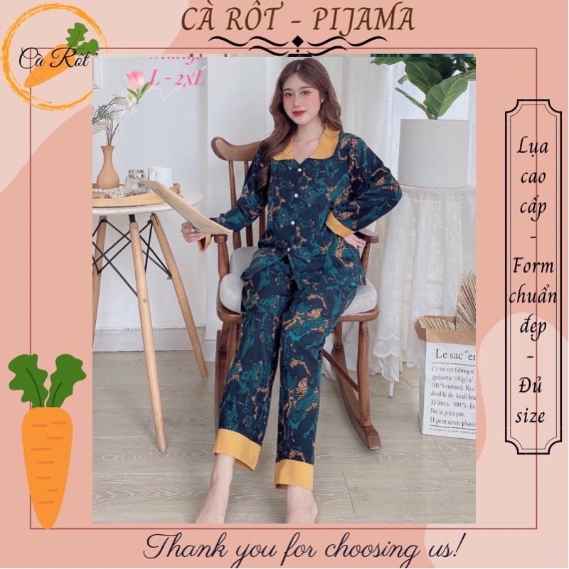 💐 ĐỒ BỘ PIJAMA (FULLSIZE 40-80KG) LỤA MẶC NHÀ, SAU SINH QUẦN DÀI TAY DÀI 💐