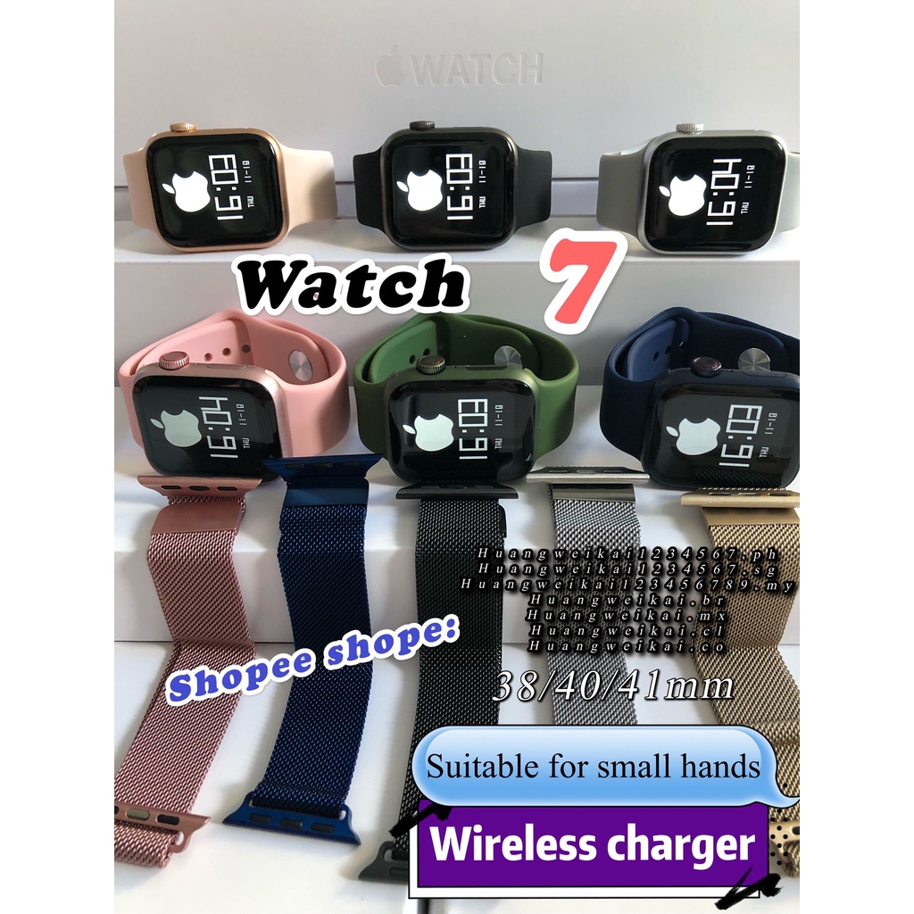 Đồng hồ thông minh mini iWatch dòng 7 tùy chỉnh màn hình theo dõi nhịp tim gọi bluetooth T500 w26m w26 hw12 hw22 DT100