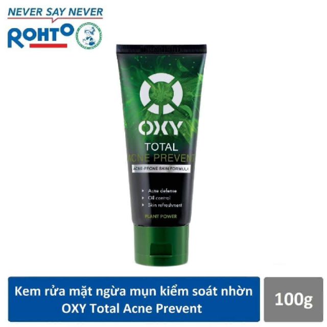 OXY Total Acne Prevent - Kem rửa mặt ngừa mụn kiểm soát nhờn 100g