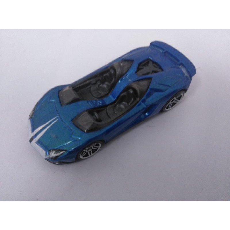 xe Hotwheels Lamborghini Aventador J xanh sọc trắng , xe đẹp như hình