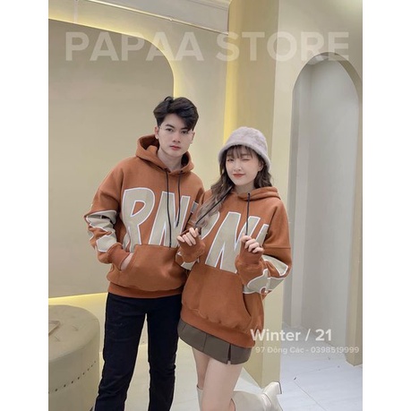 Áo hoodie nỉ đôi nam nữ phong cách Hàn Quốc chữ RNE 82362 PAPAA SHOP